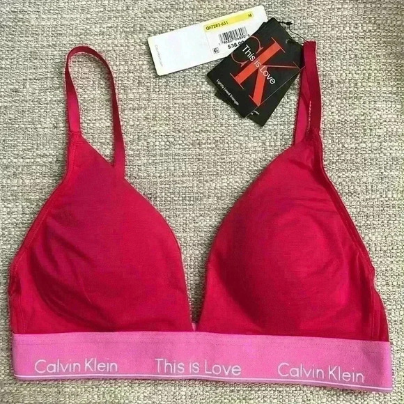 Calvin Klein Women's This is Love Lightly Lined Triangle Bra, Size M - Picture 3 of 5